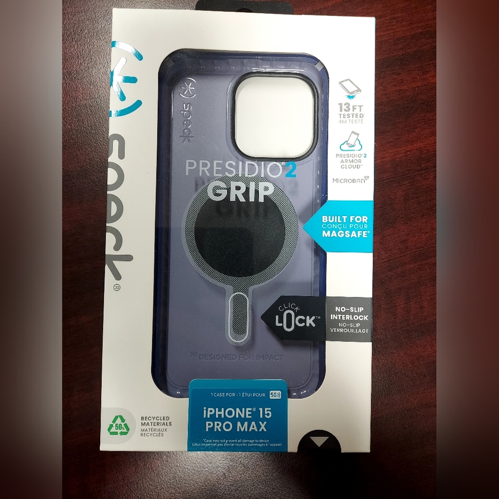 Speck Presidio2 Grip Case for iPhone 15 Pro Max - Black